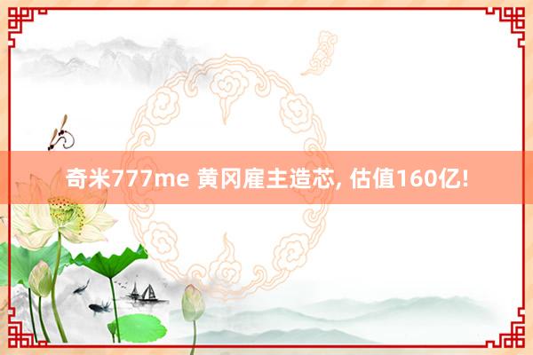 奇米777me 黄冈雇主造芯， 估值160亿!