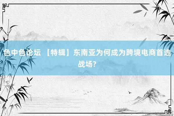 色中色论坛 【特辑】东南亚为何成为跨境电商首选战场?