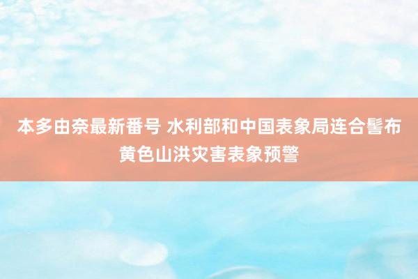 本多由奈最新番号 水利部和中国表象局连合髻布黄色山洪灾害表象预警