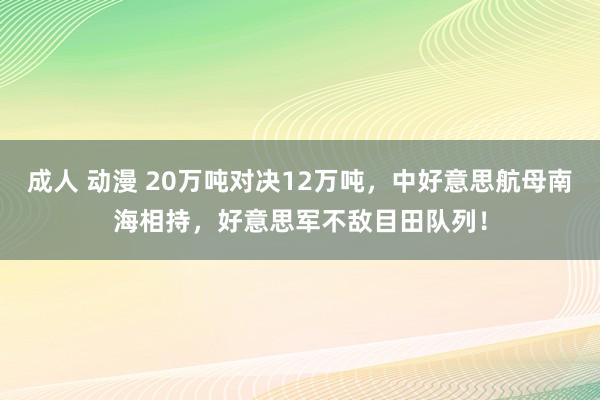 成人 动漫 20万吨对决12万吨，中好意思航母南海相持，好意思军不敌目田队列！