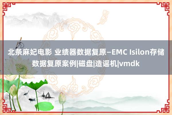 北条麻妃电影 业绩器数据复原—EMC Isilon存储数据复原案例|磁盘|造谣机|vmdk