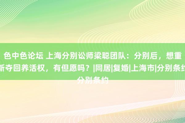 色中色论坛 上海分别讼师梁聪团队：分别后，想重新夺回养活权，有但愿吗？|同居|复婚|上海市|分别条约